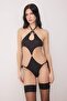 Siyah Bağlama Detaylı Micro Fitted Örme Body THMAW26BD00018 - 2
