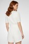 Women Textured Short Sleeve Playsuit, White - 4