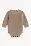 Baby Knitted Knitwear Bodysuit Long Sleeve Buttoned Unisex Knitbody