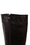 Women's Black Faux Leather Long Comfortable Boots with Stylish Rubber and Tassel Detail on the Back - 7