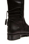 Women's Black Faux Leather Long Comfortable Boots with Stylish Rubber and Tassel Detail on the Back - 8