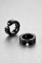 Unisex Stainless Steel Earrings with Plug and Magnet Design for Non-Perforated Ears 2 Pieces Black