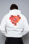 Love Printed Oversize Unisex White Hoodie - 4
