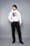 Trauma Printed Oversize Unisex White Hoodie - 7