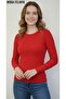 Women's Red Crew Neck Long Sleeve Body - 2