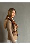 HAND KNITTED COLORFUL OMBRE PATTERNED SHAWL NECK COLLAR WOMEN'S SHAWL WITH TASSELS - 2