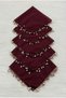 Burgundy Chiffon Bride Groom Handkerchief, Wedding Halay Bridesmaid Bride Party Henna Engagement Circumcision Gift, 5 Pieces