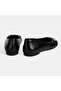 Women's Black Leather Ballerinas with Metal Buckle Accessories - 8