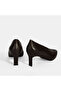 Women's Brown Classic Heeled Leather Shoes - 8