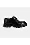 Men's Black Laced Leather Classic Shoes - 2
