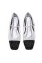 Women's Silver Shiny Stone Detailed Mary Jane Ballerinas - 7