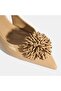 Women's Beige Accessory Detailed Heeled Classic Shoes - 6