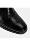 Women's Black Crocodile Printed Desacomfort Heeled Leather Shoes - 2