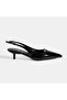 Women's Black Heeled Classic Shoes - 2