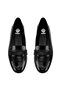 Women's Black Leather Ballerinas - 4