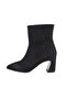 Women's Black Heeled Suede Boots - 3