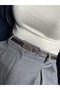 Mate Patterned Women's Gold Buckle Belt Jacket Belt Dress Belt Trouser Belt - 2