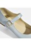 Women's Blue Leather Mary Jane Ballerinas - 6