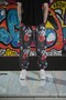Japanese Yakuza Taiyou Unisex Ethnic Patterned Elastic Waist and Cuffs Pocketed Loose Hippie Bohemian Shalwar - 4