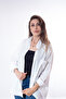 Women's Oversize Cotton Linen White Shirt (100% Flamed) - 2
