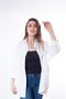 Women's Oversize Cotton Linen White Shirt (100% Flamed)