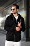 Black Zippered Hooded Sweatshirt 6161 - 5