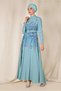 Floral Patterned Waist Belly Dress 4144 - 3