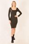 Women's Camisole Square Neck Long Sleeve Midi Dress - 2