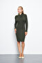 Women's Twisted Collar Long Sleeve Mini Dress - 5