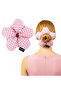 Handmade Pink and White Gingham Floral Scrunchie Bun Hair Tie