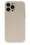 Rdbydn iPhone 13 Pro Case Nano Inside Velvet Silicone (163323) - Beige