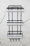 Crystal Shelf Stainless Triple Lamas Bathroom and Cosmetic Organizer Black Bathroom Shelf Shampoo Rack - 3