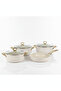 7 Piece Gold Iron Handle White Granite Pot Set (Gift Product) - 6