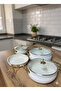 7 Piece Gold Iron Handle White Granite Pot Set (Gift Product) - 3