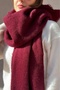 Trendy Burgundy Long Soft Fringed Winter Shawl Scarf - 6