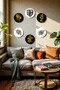 6 Pieces Black Gold Color Mdf Wood Wall Painting, Living Room, Bedroom, Office Decorative Ornament - 6
