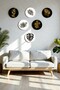 6 Pieces Black Gold Color Mdf Wood Wall Painting, Living Room, Bedroom, Office Decorative Ornament - 2