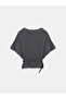 10838 Wool Blend Belted Boat Neck Sweater-Smoked M. - 7