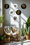 6 Pieces Black Gold Color Mdf Wood Wall Painting, Living Room, Bedroom, Office Decorative Ornament - 4
