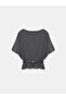 10838 Wool Blend Belted Boat Neck Sweater-Smoked M. - 6
