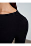 32325 Wool Blend Boat Neck Top-Black - 5