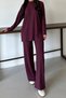 Women's Knitwear Look Striped Crew Neck Hijab Tunic Set 3138 - 2