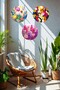 3 Piece Stylish Flower Illustrated Mdf Painting Set, Living Room, Hallway, Office, Home Wall Painting Decor - 5