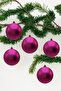 6 cm 6-Piece Fuchsia Cute Ball Christmas Tree Ornament