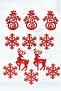 11 Pieces Glitter Ornament Red Christmas Pine Tree Ornament 13 Cm