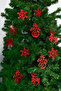 11 Pieces Glitter Ornament Red Christmas Pine Tree Ornament 13 Cm - 3