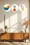 Boho Art Wooden Painting Model, Stylish 3-Piece Decorative Ornament, Living Room Bedroom Hall Office Decor - 3