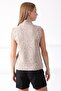 Women's Beige Stand Collar Wool Knitwear Sweater - 6
