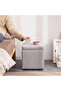 Ottoman Storage Stool Cube - Multi-functional Bench Seat with Padded Memory Foam (Grey) - 4