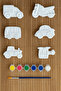 6 Pieces (3D) Stone Painting Set with Cute Vehicles Figures Child Development Activity Set Zoo Stone Painting - 3